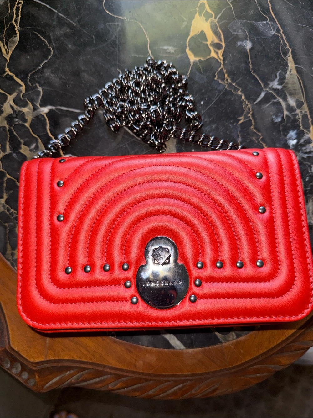 Longchamp Cavalcade clutch w/ removable chain crossbody/wallet